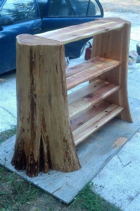 Amazing Hand Made Self From Cedar Stump Buildwoodshelf Wood Projects