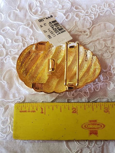 Vintage 80 S Paquette Gold Tone Belt Buckle For 1 25 Gem