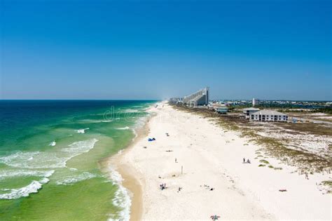 Aerial View Of Perdido Key Beach And Ono Island At Spring Break Stock