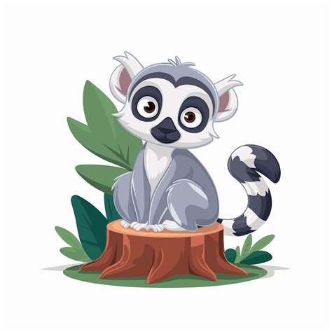 Premium Vector Collection Of Cute Funny Exotic Lemurs Isolated On White Background Set Of