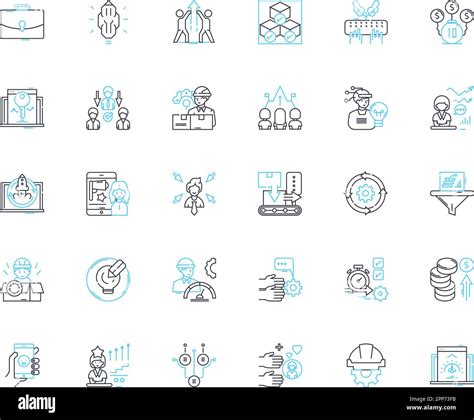 Business Operations Linear Icons Set Efficiency Optimization