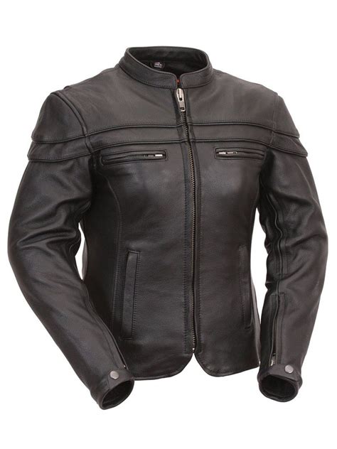 motorcycle women leather jacket 2