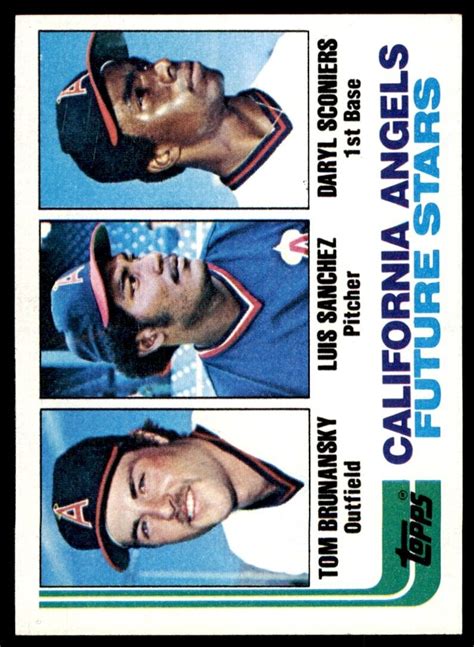 1982 Topps 653 Angels Future Stars Tom Brunansky Luis Sanchez Daryl