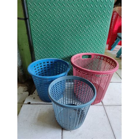 Jual Keranjang Sampah Plastik Murah Tempat Sampah Bulat Bolong