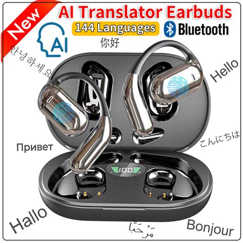 Melhor Fone De Ouvido Tradutor - AI Tradutor Fones De Ouvido 144 Idiomas 3 Em 1 Com Cancelamento De ...