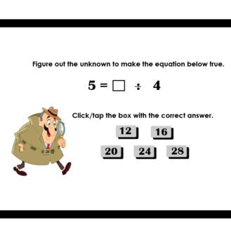 Determine The Unknown Whole Number In A Multiplication Or Division