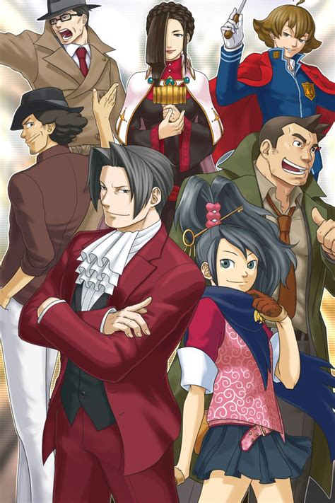 Miles Edgeworth Dick Gumshoe Kay Faraday Ichiyanagi Yumihiko