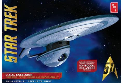 Uss Excelsior Reissue 1 1000 From Amt Round 2 Plastic Models Star Trek Sci Fi Models