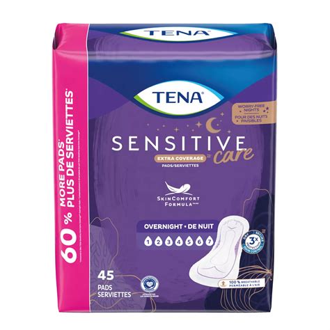 Tena Sensitive Care Extra Coverage Overnight Incontinence Pads Shop Incontinence At H E B