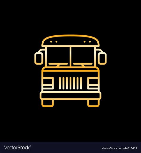 School bus concept yellow line icon or logo Vector Image