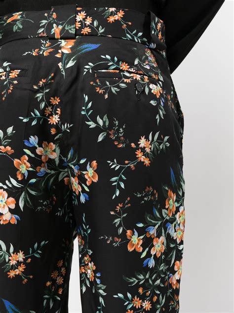 Erdem Floral Print Tailored Trousers Black Farfetch Uk