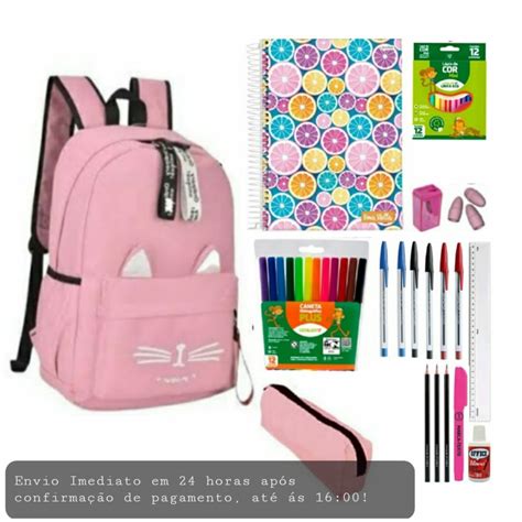 Kit Mochila Mais Material Escolar Completo Shopee Brasil