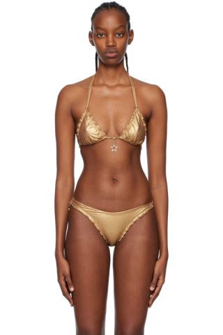 Agent Provocateur Gold Berry Bikini Top Ssense Uk