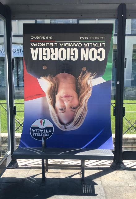 Manifesto Di Giorgia Meloni A Testa In Gi Il Aprile Ad Aosta In