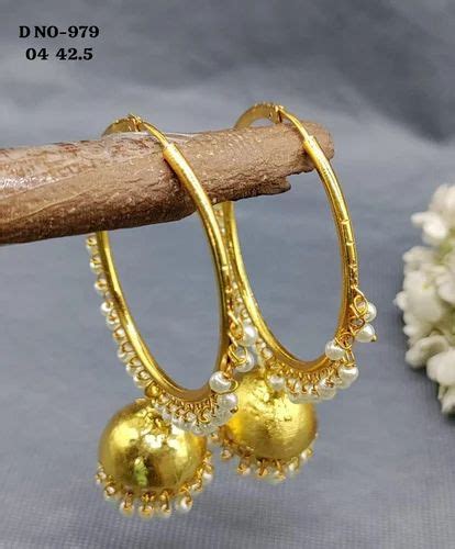 Golden Hoop Bali Jhumki Earring Sku E At Rs Chandbali