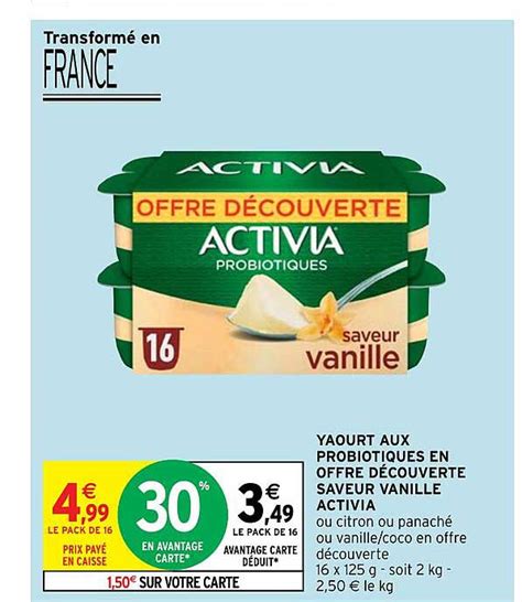 Promo Yaourt Aux Probiotiques En Offre Découverte Saveur Vanille