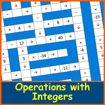 Adding Subtracting Multiplying And Dividing Integers Crossword Puzzles