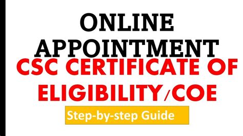 Paano Mag Online Appointment Para Makakuha Ng Csc Certificate Of Eligibility Coe Youtube