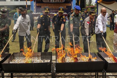 BEA CUKAI BATAM MUSNAHKAN BARANG BUKTI HASIL PENINDAKAN ANTARA Foto