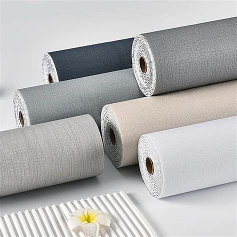 Jual Wallpaper Linen Polos Roll Wallpaper Dinding Foam 50x280cm