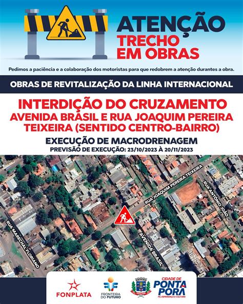 Avenida Brasil Ser Interditada Para Instala O Da Macrodrenagem