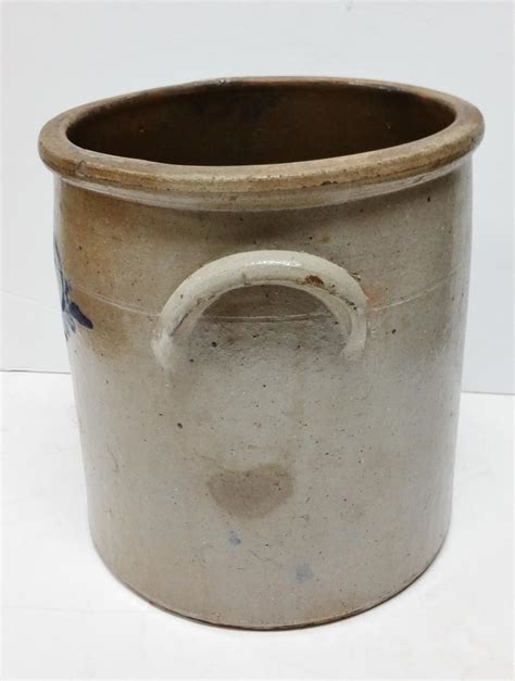 Sold Price Antique 3 Gallon Blue Decorated Salt Glazed Stoneware Crock