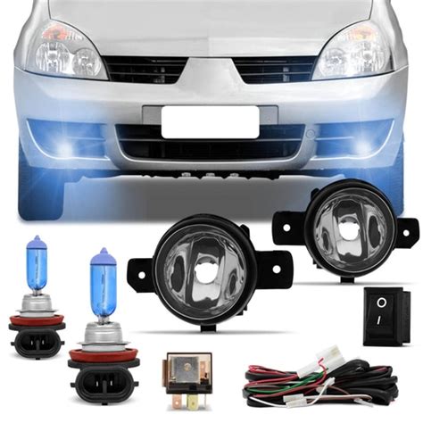 Kit Farol Milha Clio 03 a 12 Auxiliar Neblina Par Lâmpada Super