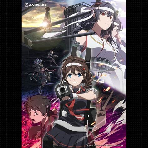 An Anime Movie Poster With Two Women And One Man Standing In Front Of A