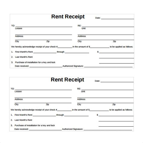 House Rental Receipt Formats 11 Free Word Excel And Pdf Formats