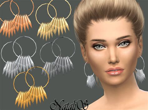 The Sims Resource Natalis Spiked Array Hoop Earrings