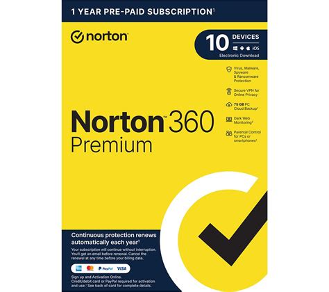 NORTON 360 Premium 1 Year For 10 Devices Fast Delivery Currysie