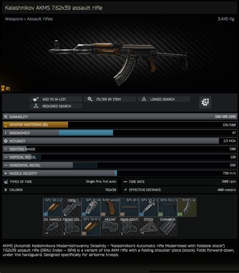 Kalashnikov Akms 762x39 Assault Rifle Kalashnikov Akms 762x39 アサルト