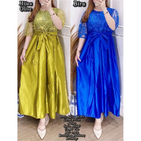 Jual Dres Satin Tile Bordir Shopee Indonesia