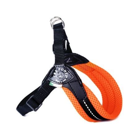 Harnais Confort Ajustable Tre Ponti Pour Chien Avec Clip Orange Fluo