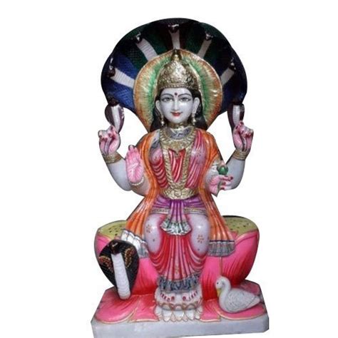 Multicolor Painted Maa Mansa Marble Statue For Worship Size 3 Fit At