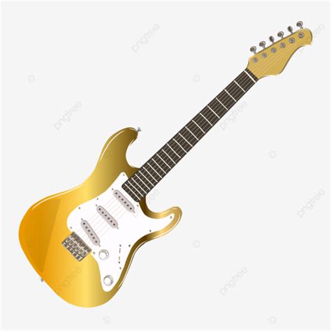 Guitarra De Cores Douradas PNG Ouro Guitarra Guitarra Eléctrica