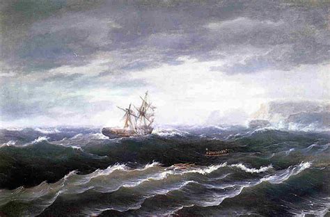 Paintings Reproductions Ship at Sea (also known as Shipwreck), 1833 by Thomas Birch (1779-1851 ...