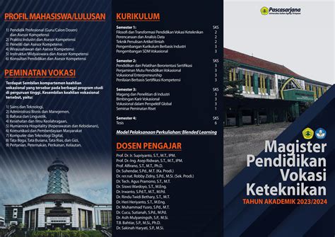 Brosur Penerimaan Mahasiswa Baru Magister Pendidikan Vokasi Keteknikan