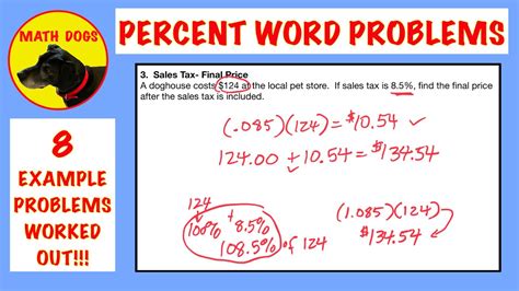 Percent Word Problems Examples Worked Out Youtube