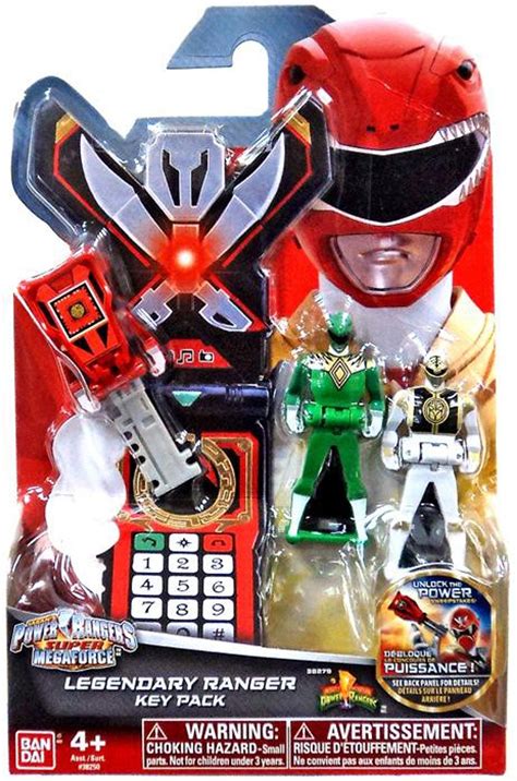 Power Rangers Super Megaforce Legendary Ranger Key Pack Roleplay Toy Mighty Morphin Green White