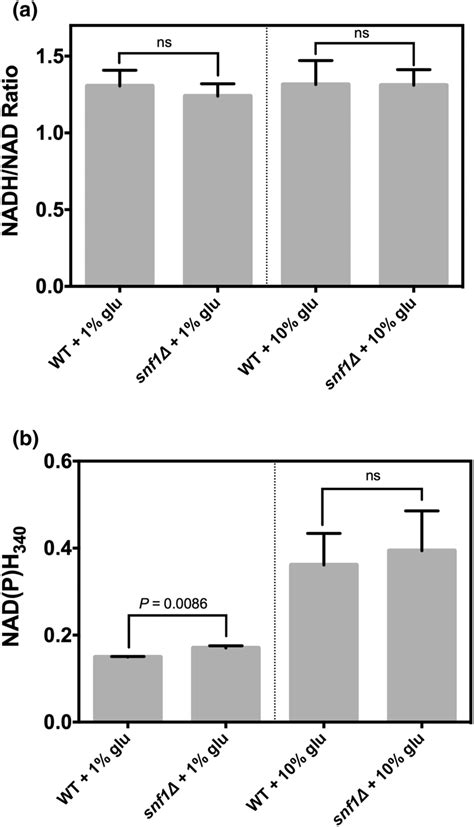 NADH NAD ratio and NADP H level in snf1Δ cells a NADH NAD ratio