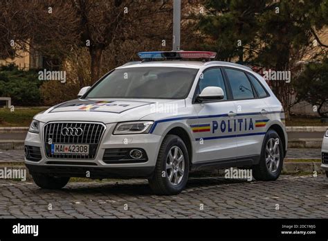 Modern Audi police car, Romanian police (Politia Rutiera) in a special ...