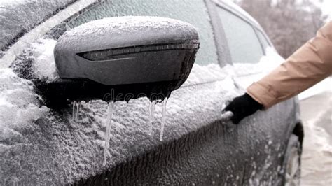 Man Hand Trying To Open Frozen Car Door Stock Footage Video Of Cold