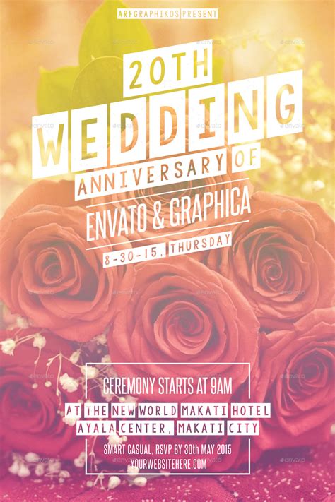 Wedding Anniversary Flyer Print Templates GraphicRiver