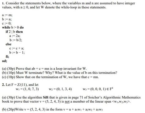 Solved Consider The Statements Below Where The Variables Chegg