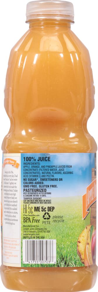 Langers 100 Juice Apple Orange Pineapple Planogram Left