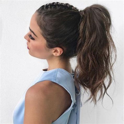 Coiffure Facile Printemps Queue De Cheval Haute Avec Tresse Hairstyles