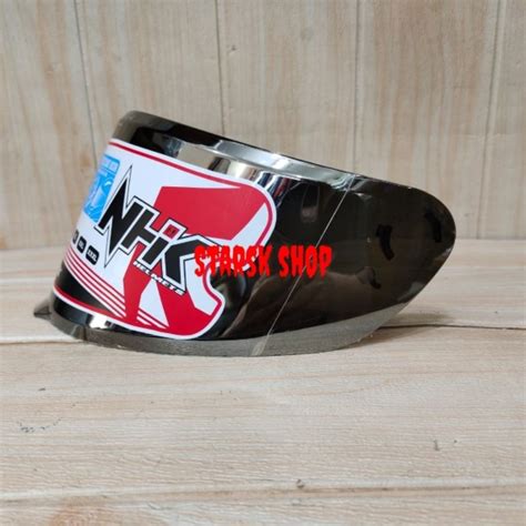 Jual Kaca Helm Flat Visor Nhk Mark Mark Elite Silver Original