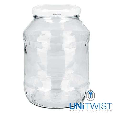 Twist Off Rundglas 2650ml Mit Weissem BioSeal Deckel TO100 UNiTWIST