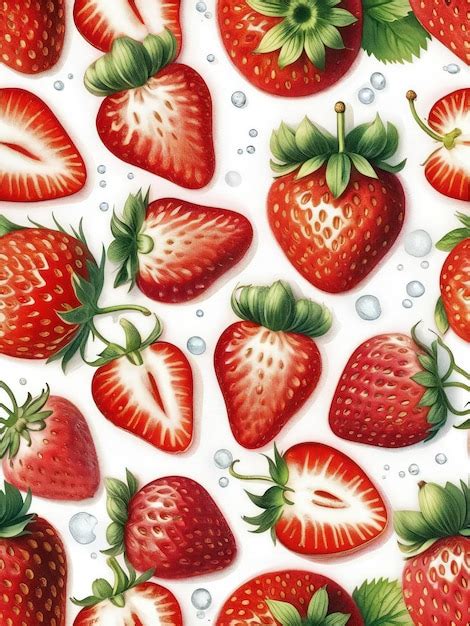 Premium AI Image | strawberry pattern background